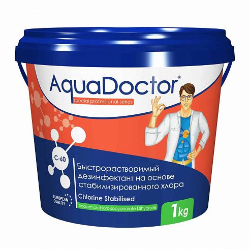 AquaDoctor C-60T 1 кг - гранулы для дезинфекции хлором